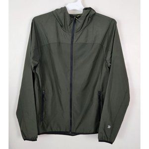 All In Motion Men Jacket Size Small Lightweight Water Repellent Dark Green Zip